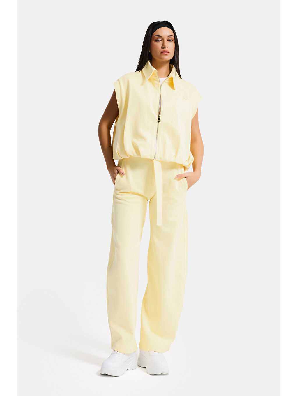 Kadın Sarı Renk s6-108 Alt Üst 2'li Kombin Tasarım Takım-4