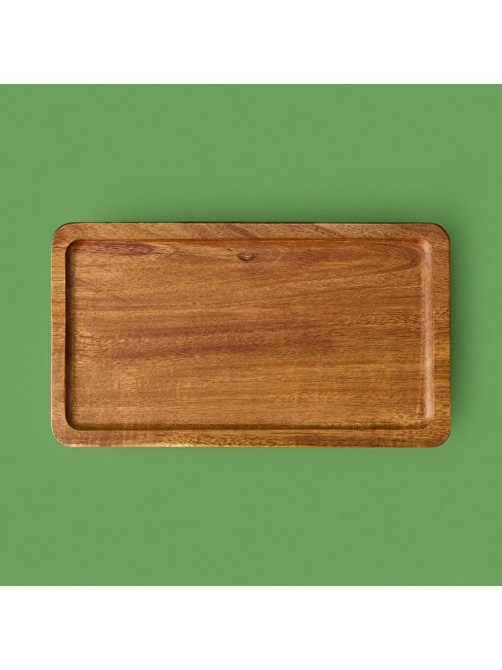 Akasya Ayaklı Sunumluk - Kahverengi - 26x14 cm-2