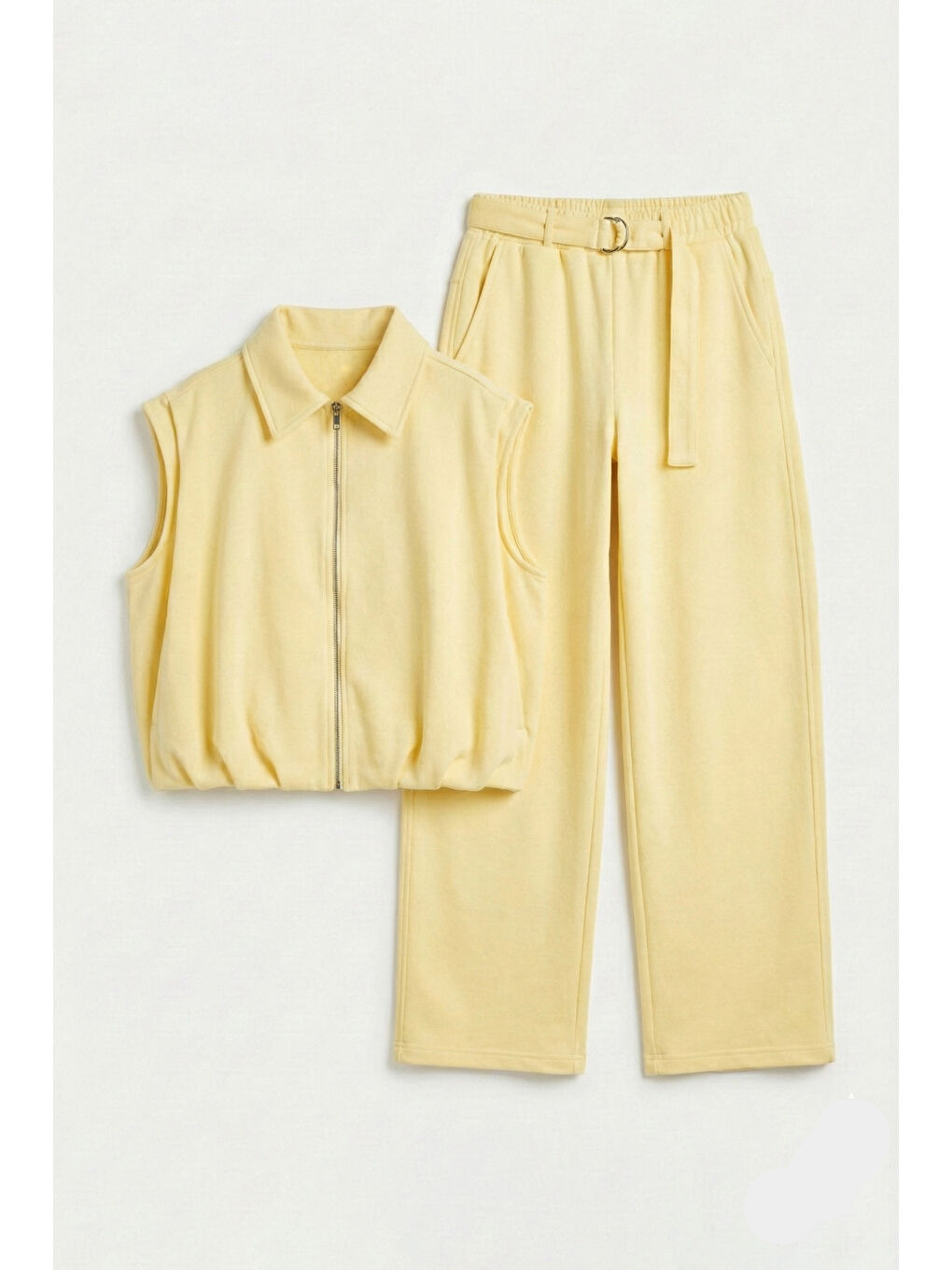 Kadın Sarı Renk s6-108 Alt Üst 2'li Kombin Tasarım Takım-5