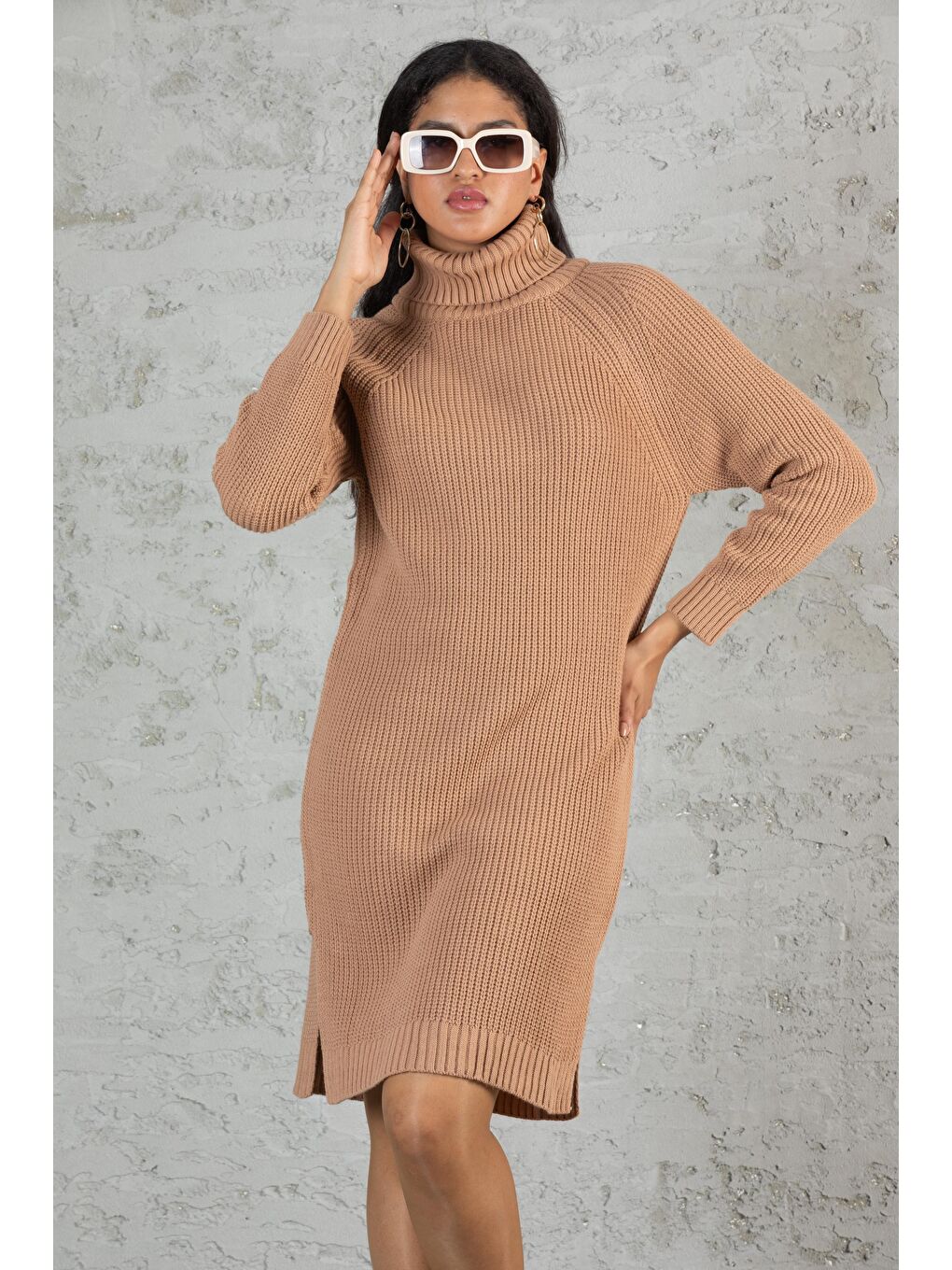 Sarı Kadın Triko Tunik 2688-1