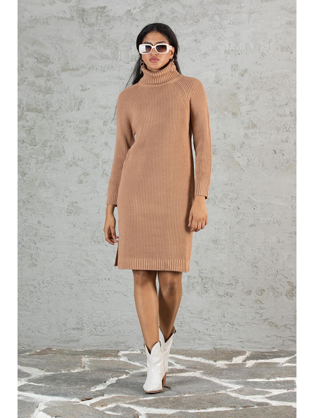 Sarı Kadın Triko Tunik 2688-4