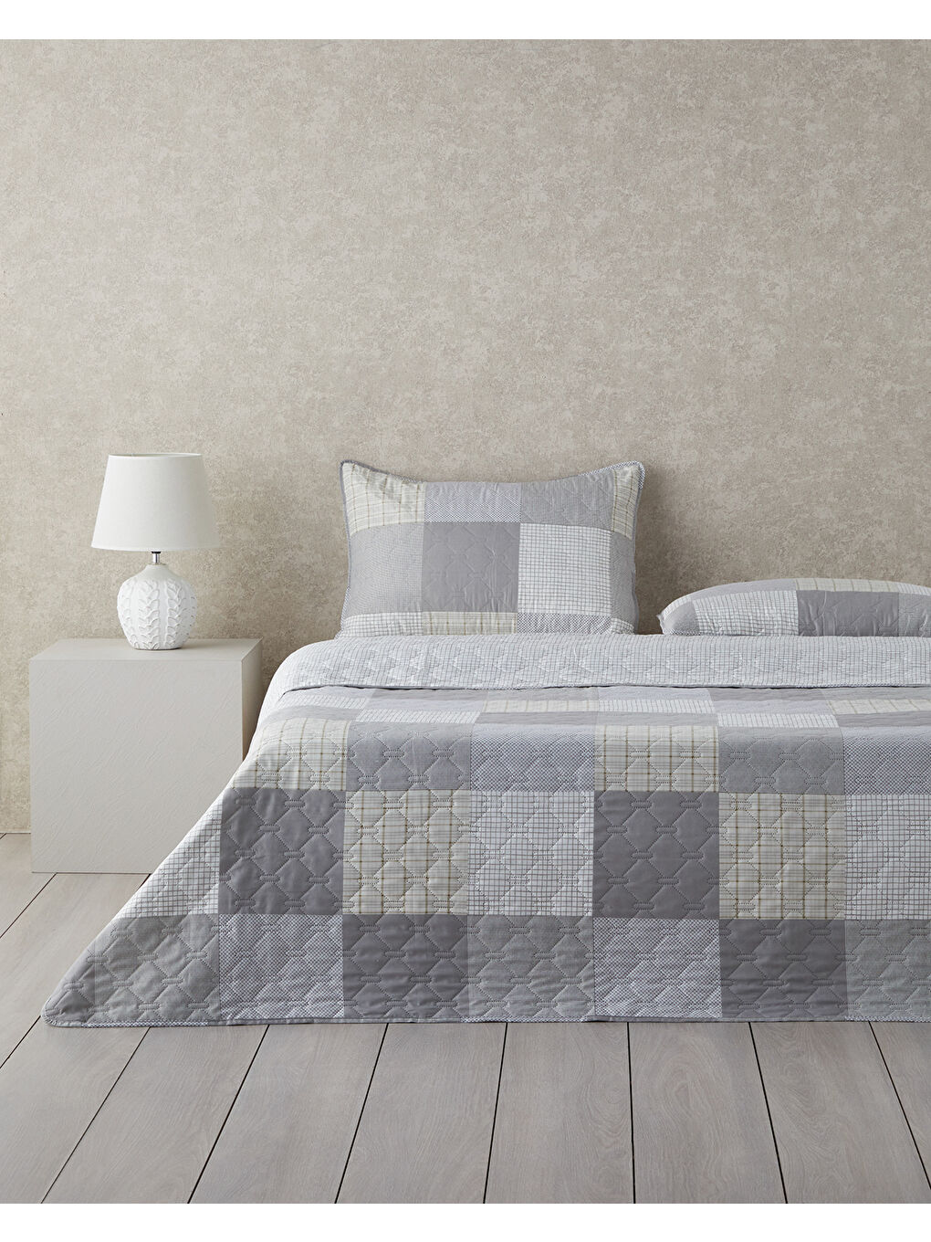 Tetragon Çok Amaçlı Tek Kişilik Yatak Örtüsü Takımı 160x220 cm Gri