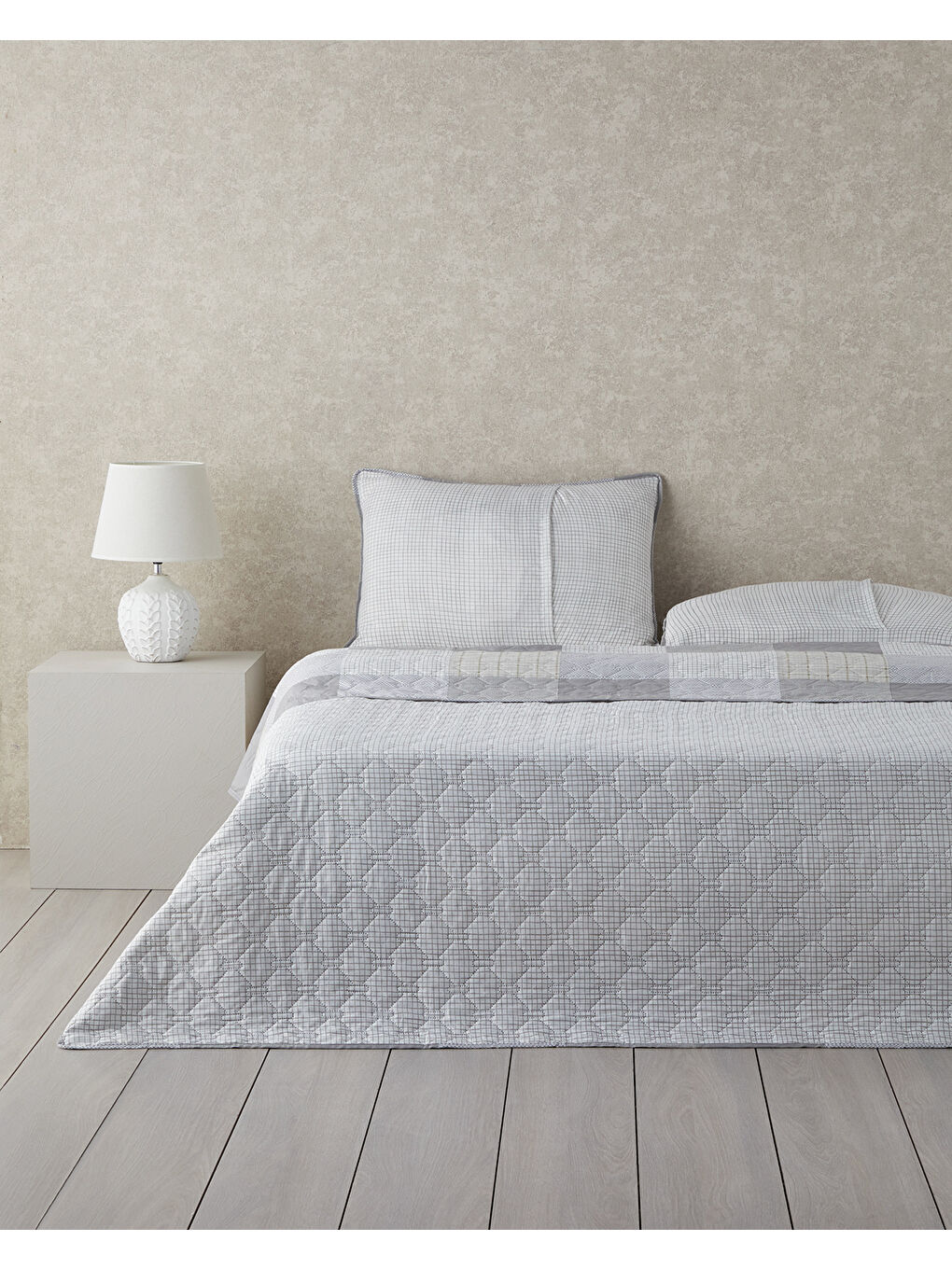 Tetragon Çok Amaçlı Tek Kişilik Yatak Örtüsü Takımı 160x220 cm Gri-1