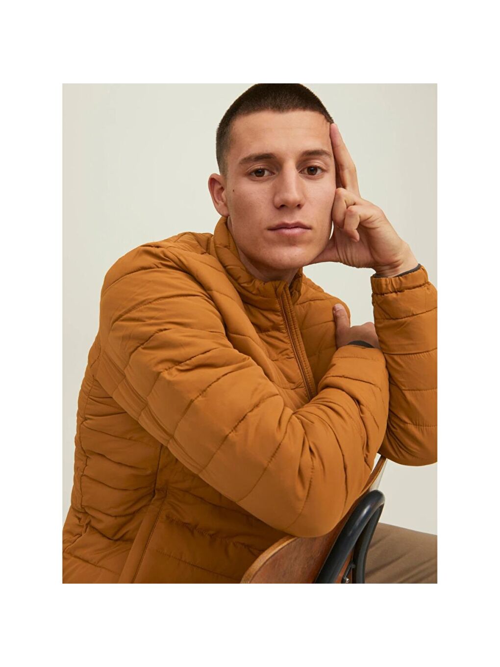 Jack & Jones Recycle Puffer Collar Erkek Kahverengi  Mont - 2