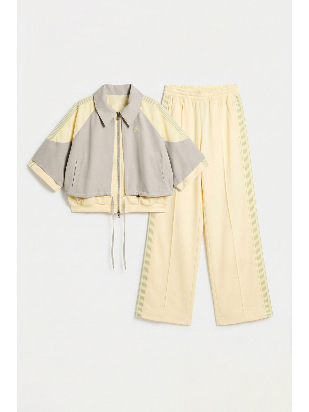 Kadın Sarı Gri Renk s6-108 Alt Üst 2'li Kombin Özel Tasarım Takım-5