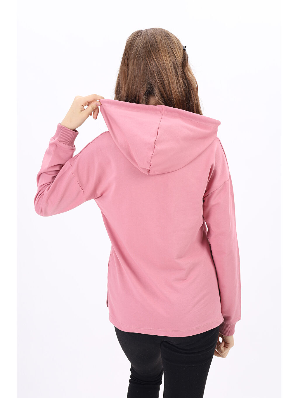 Pembe Kız Çocuk Nakışlı Sweatshirt-2