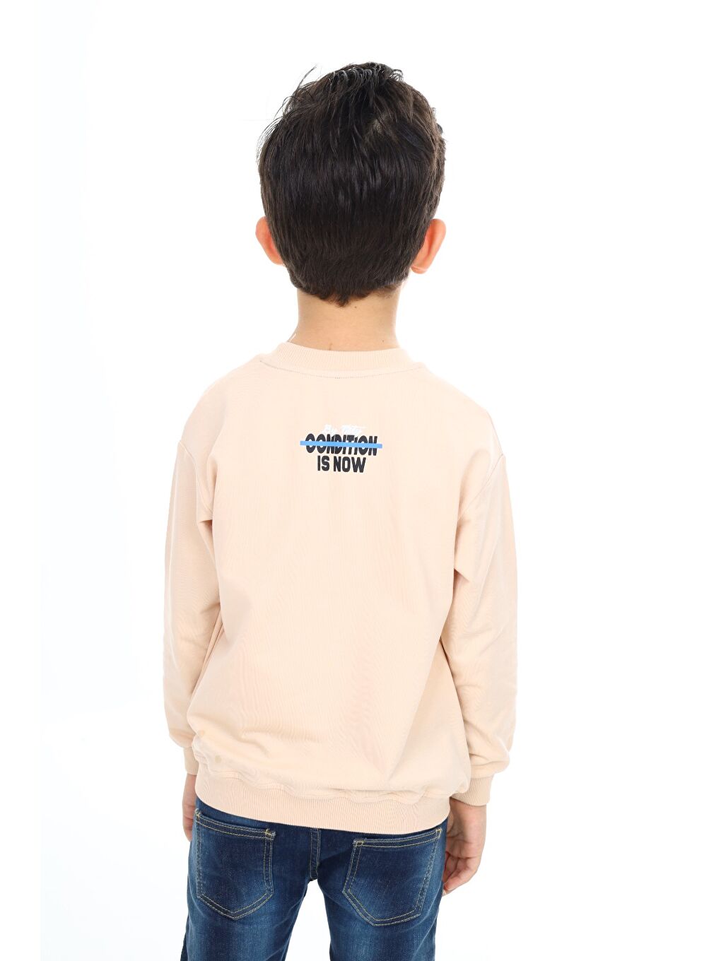 Bej Erkek Çocuk Baskılı Sweatshirt-3