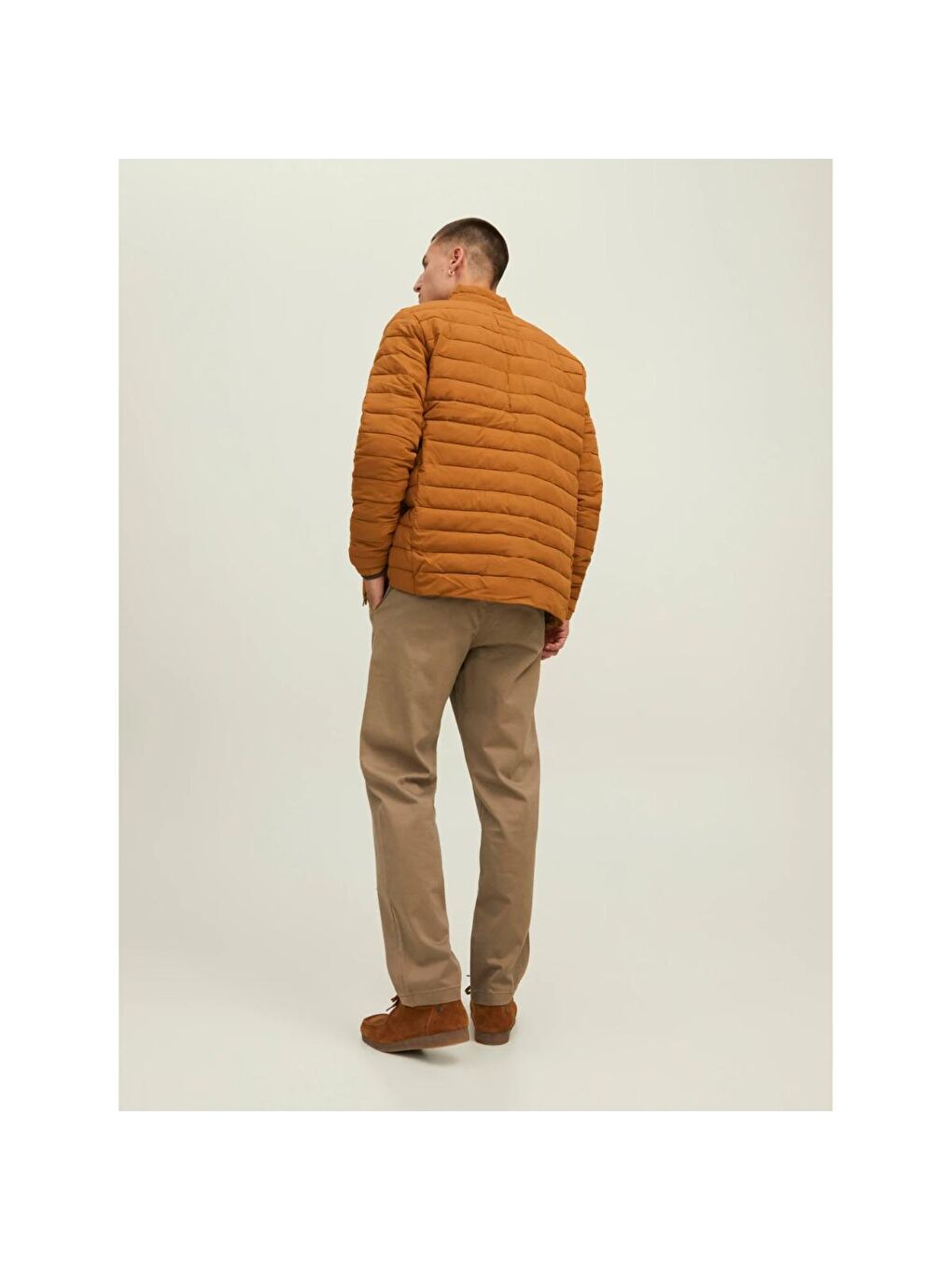 Jack & Jones Recycle Puffer Collar Erkek Kahverengi  Mont - 4