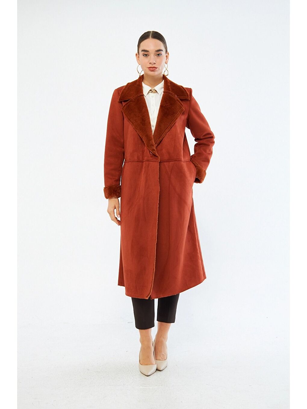 Karışık İçi Pelüşlü Gül Kurusu Kaban-2