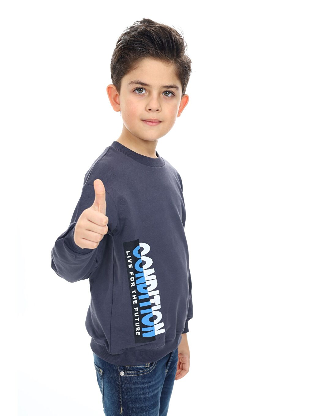 Antrasit Erkek Çocuk Baskılı Sweatshirt-2