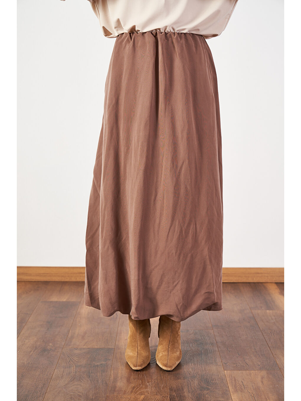 Kahverengi Uzun Balon Etek Kahve-7
