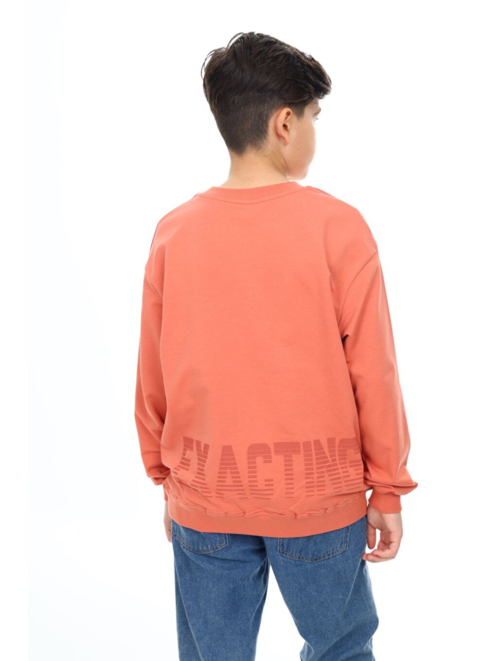 Kahverengi Erkek Çocuk Baskılı Sweatshirt-2