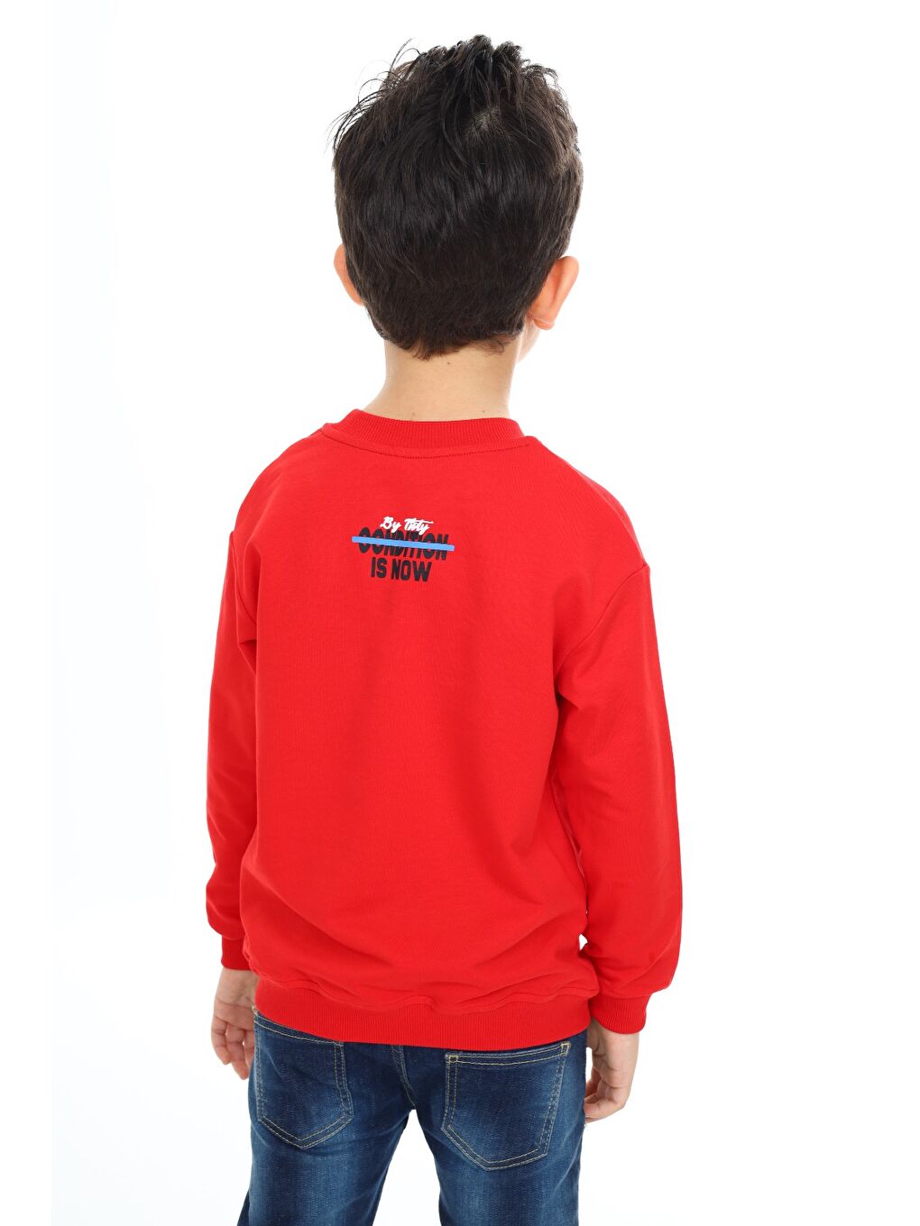 Kırmızı Erkek Çocuk Baskılı Sweatshirt-2