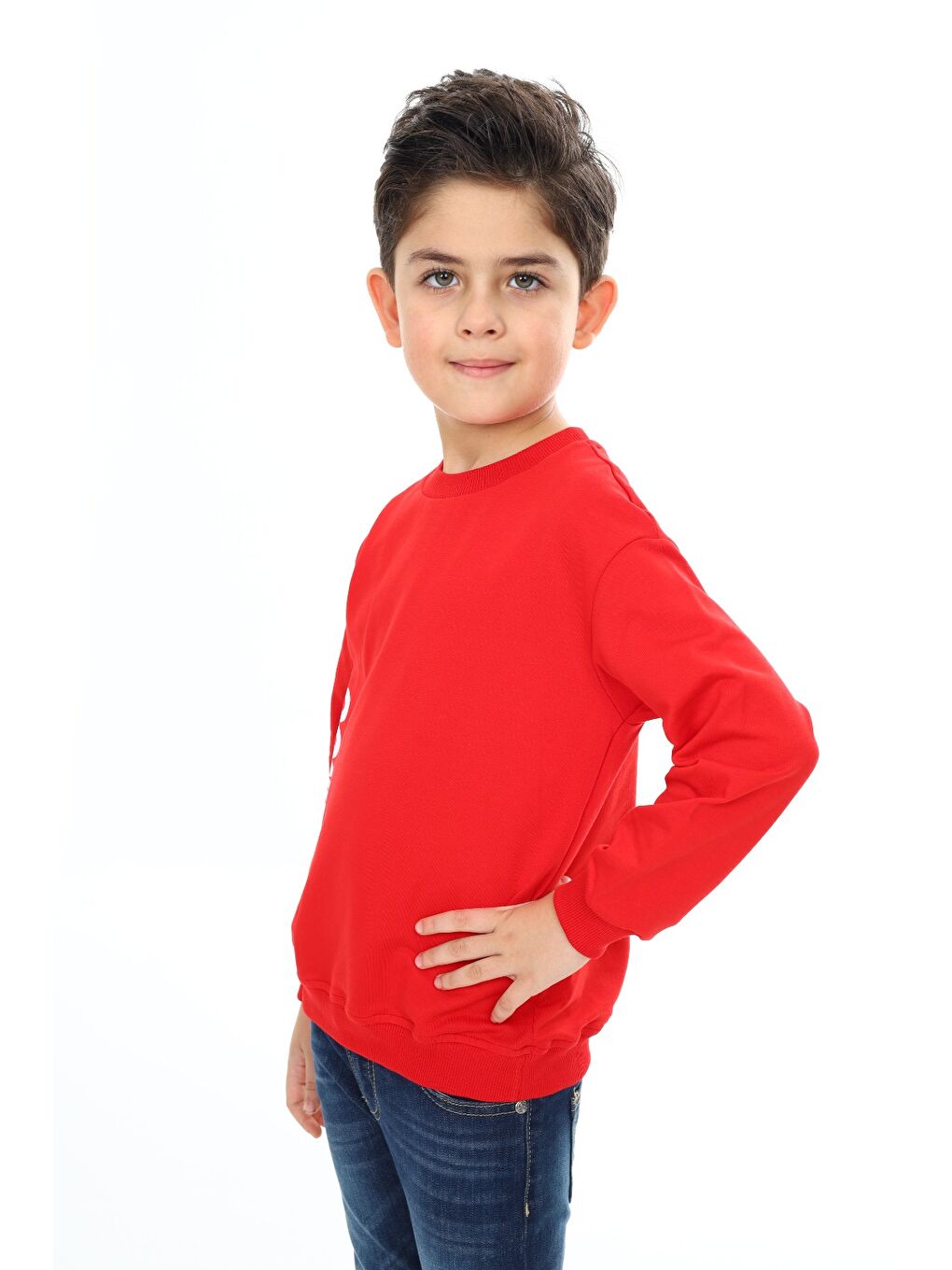 Kırmızı Erkek Çocuk Baskılı Sweatshirt-3