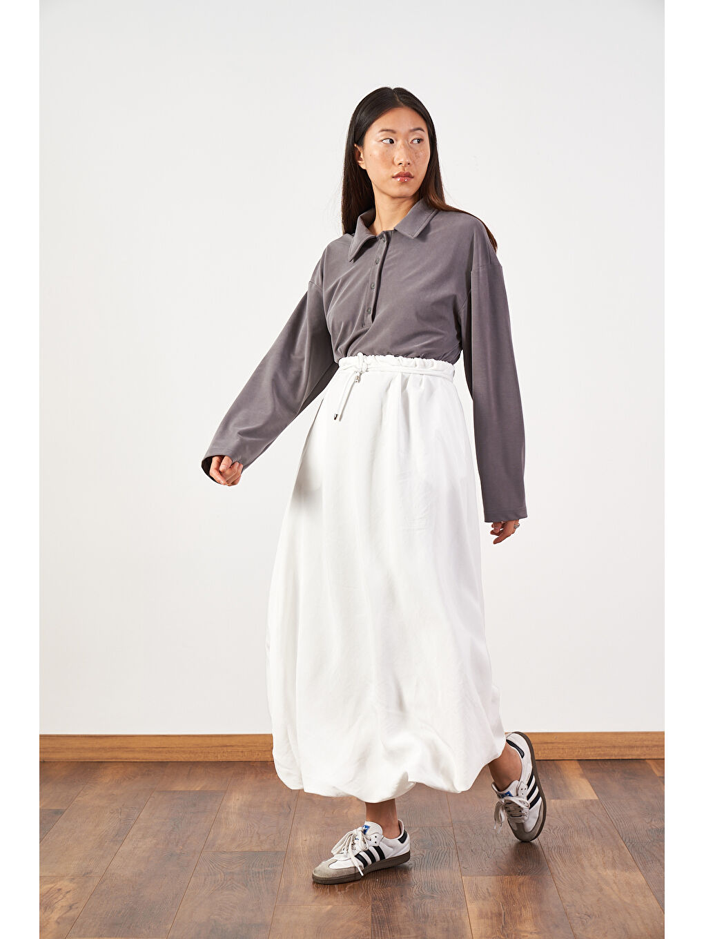 Uzun Balon Etek Beyaz-2