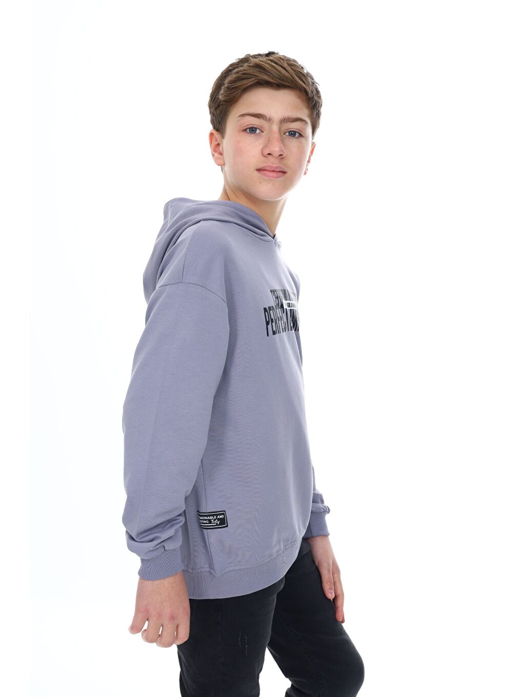 Gri Erkek Çocuk Baskılı Sweatshirt-2