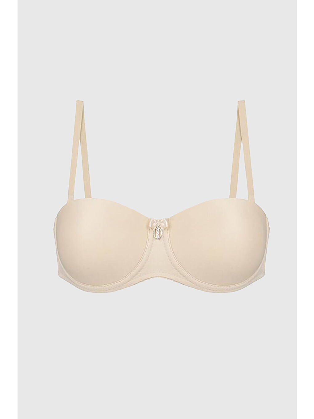 Bej Ten Rengi Straplez Şeffaf Sütyen