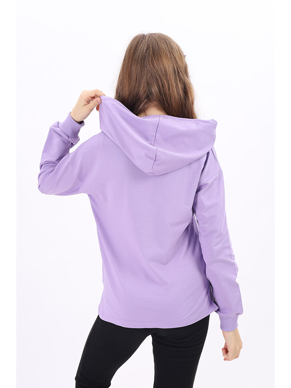 Lila Kız Çocuk Nakışlı Sweatshirt-2