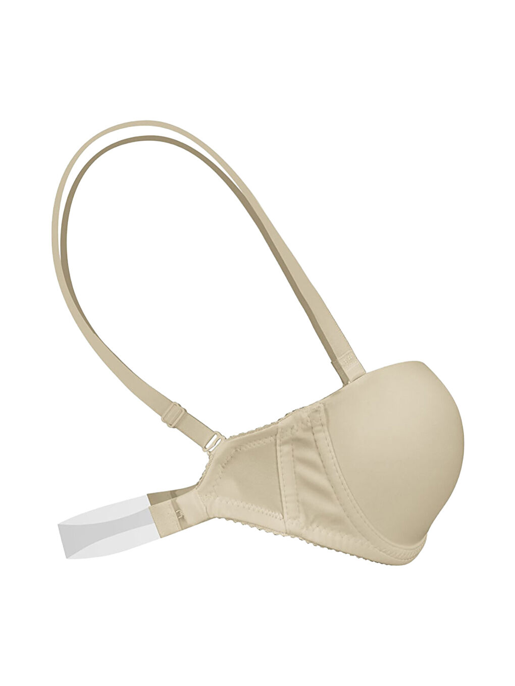 Bej Ten Rengi Straplez Şeffaf Sütyen-1