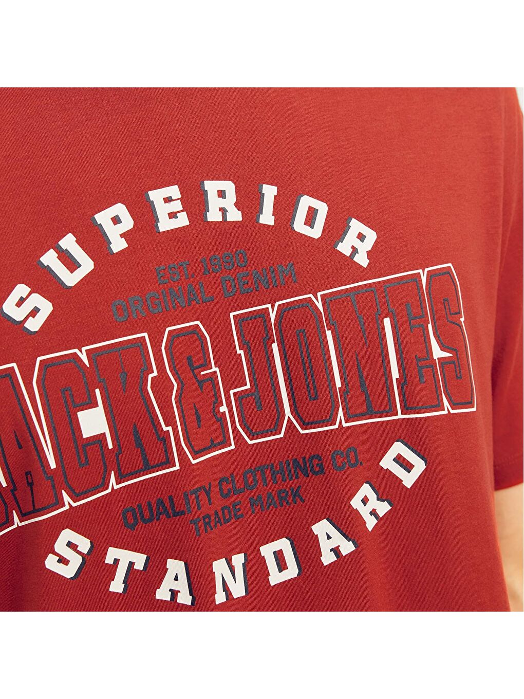 Logo O Neck 2 Col Erkek Kırmızı Yuvarlak Yaka Spor Tişört-4