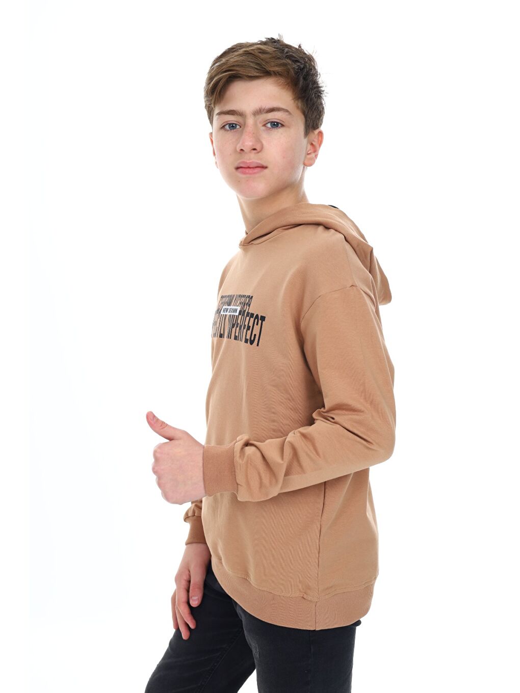 Kahverengi Erkek Çocuk Baskılı Sweatshirt-2