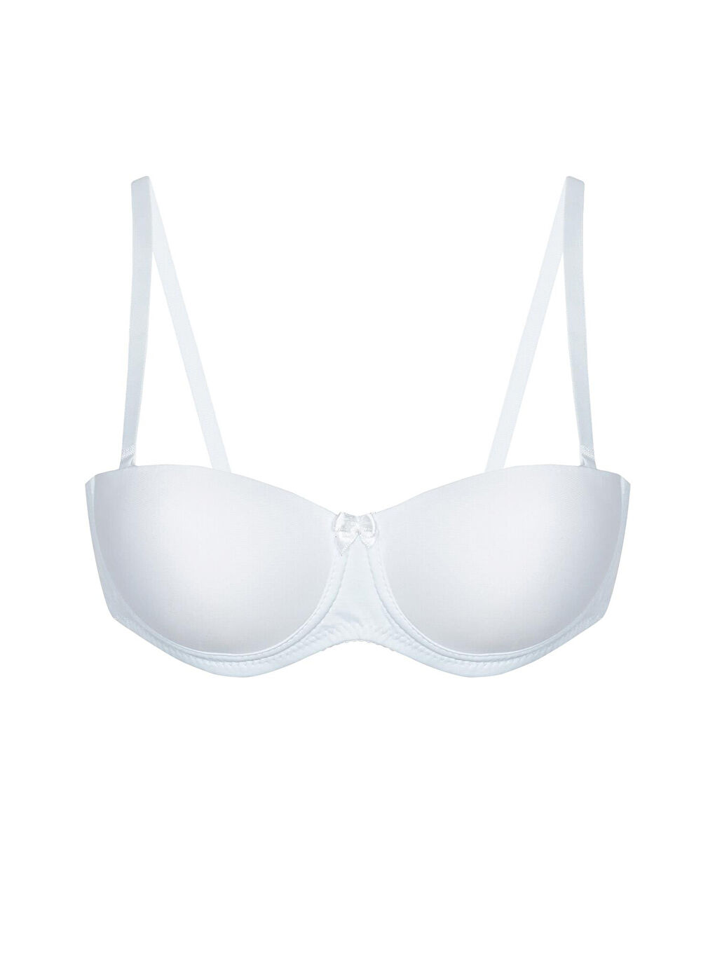 Beyaz Straplez Kaplı Sütyen