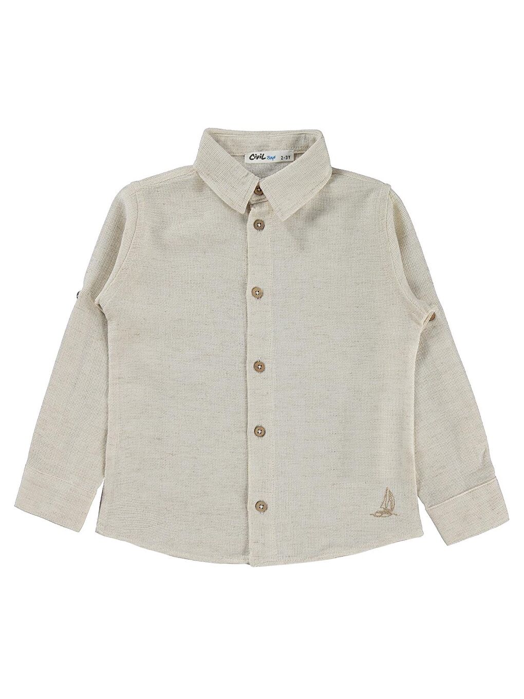 Boys Basic Hasır 2-5 Yaş Gömlek - Bej 4-5 Yaş