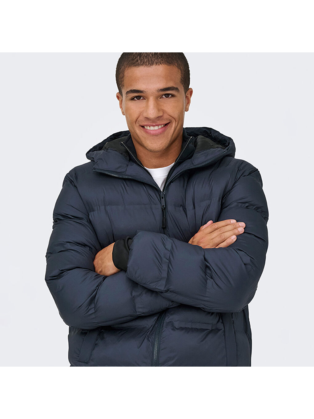 Union Seamless Life Puffer Erkek Lacivert Kapüşonlu Şişme Mont-1