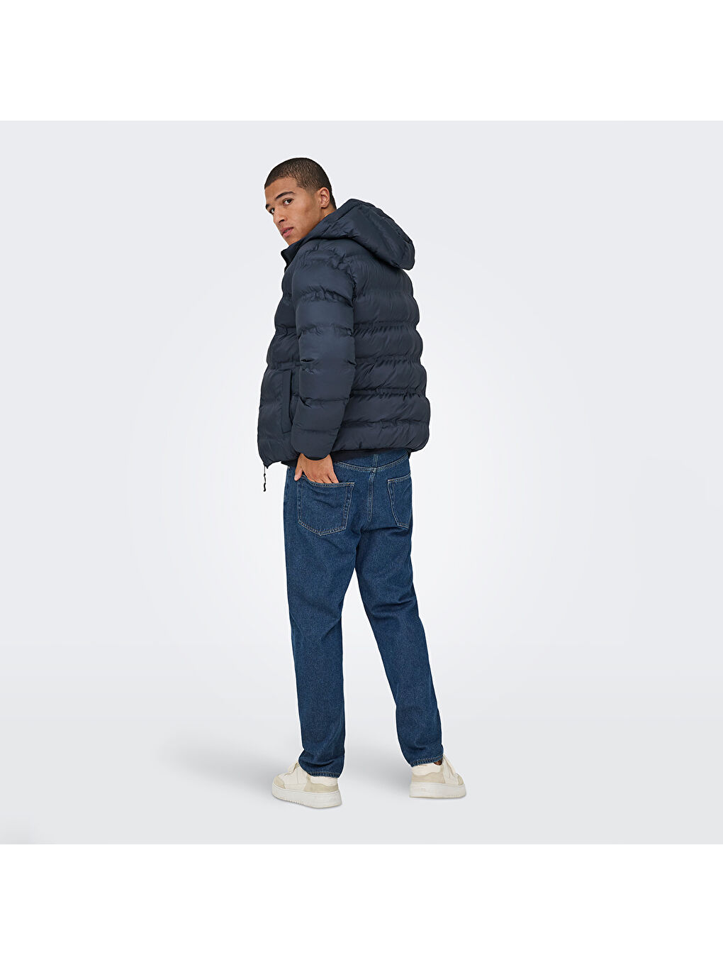 Union Seamless Life Puffer Erkek Lacivert Kapüşonlu Şişme Mont-3