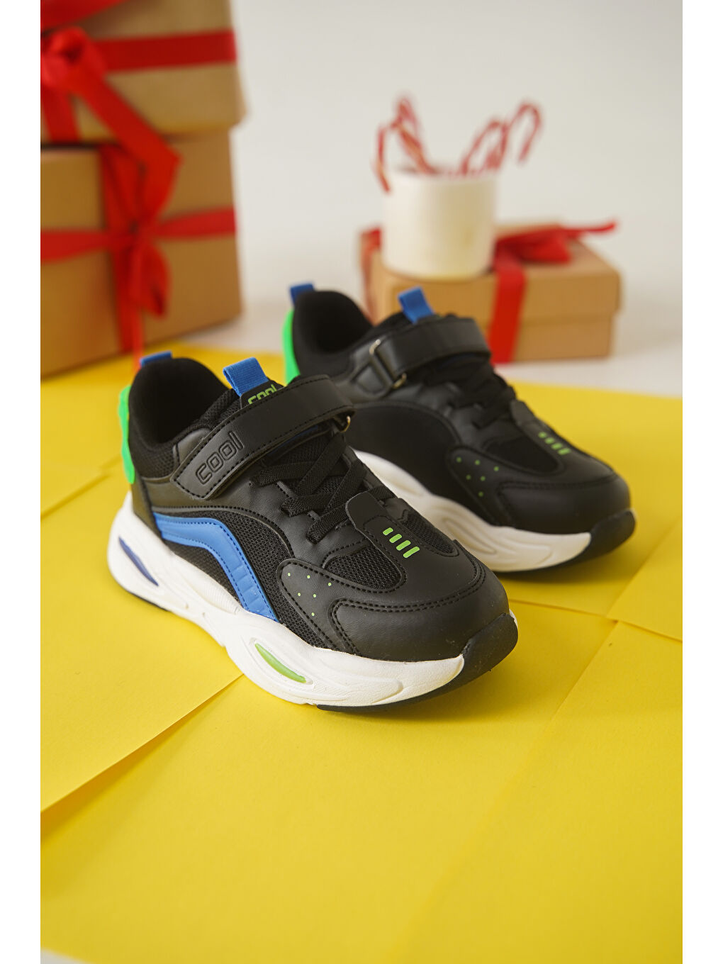 Daxtors Siyah Toti Günlük Ortopedik Cırtlı Çocuk Unisex Spor Ayakkabı - 1