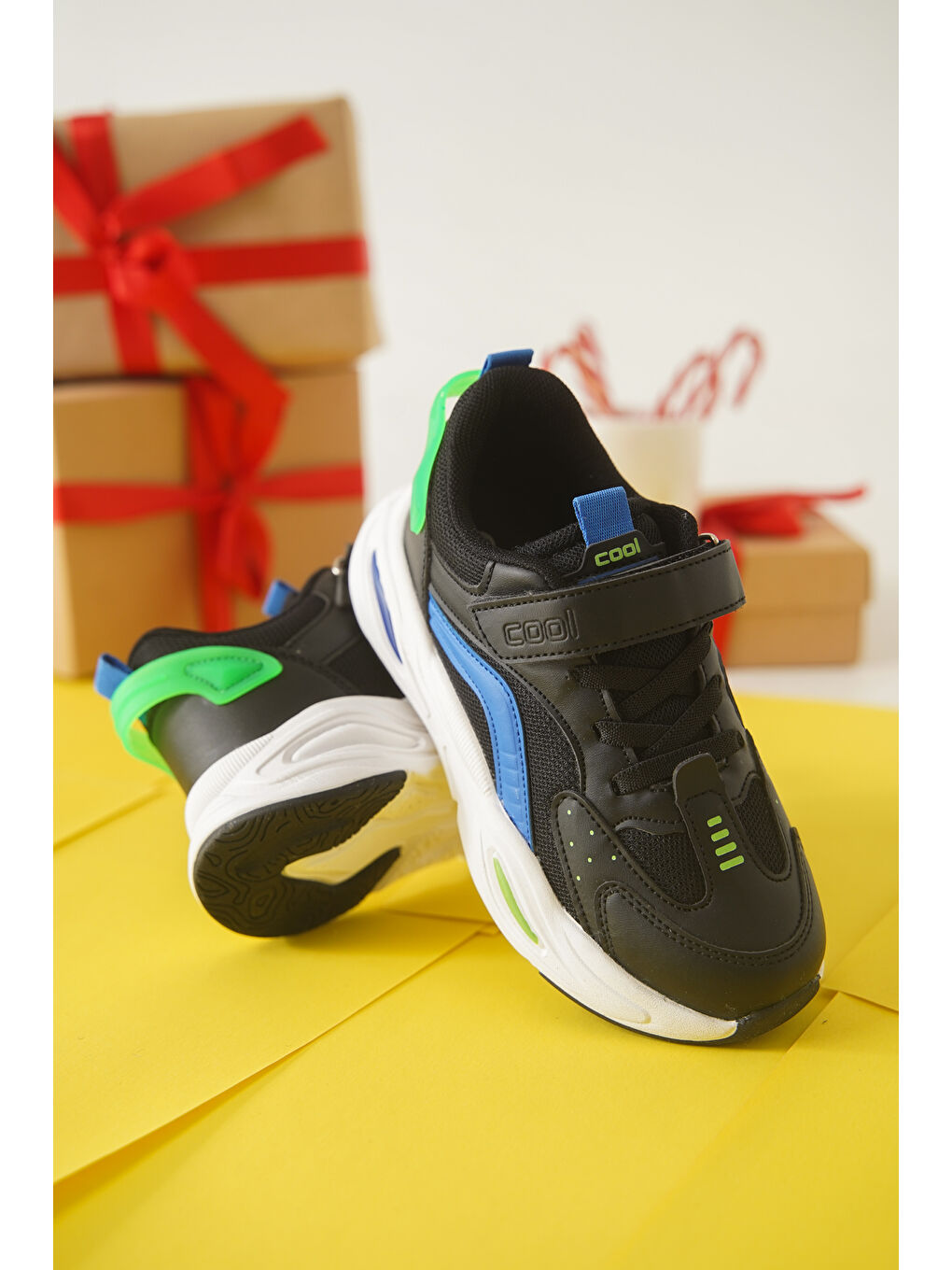 Daxtors Siyah Toti Günlük Ortopedik Cırtlı Çocuk Unisex Spor Ayakkabı - 2