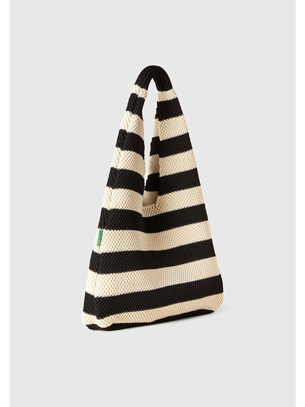 Kadın Siyah Çizgili Hobo Çanta-2