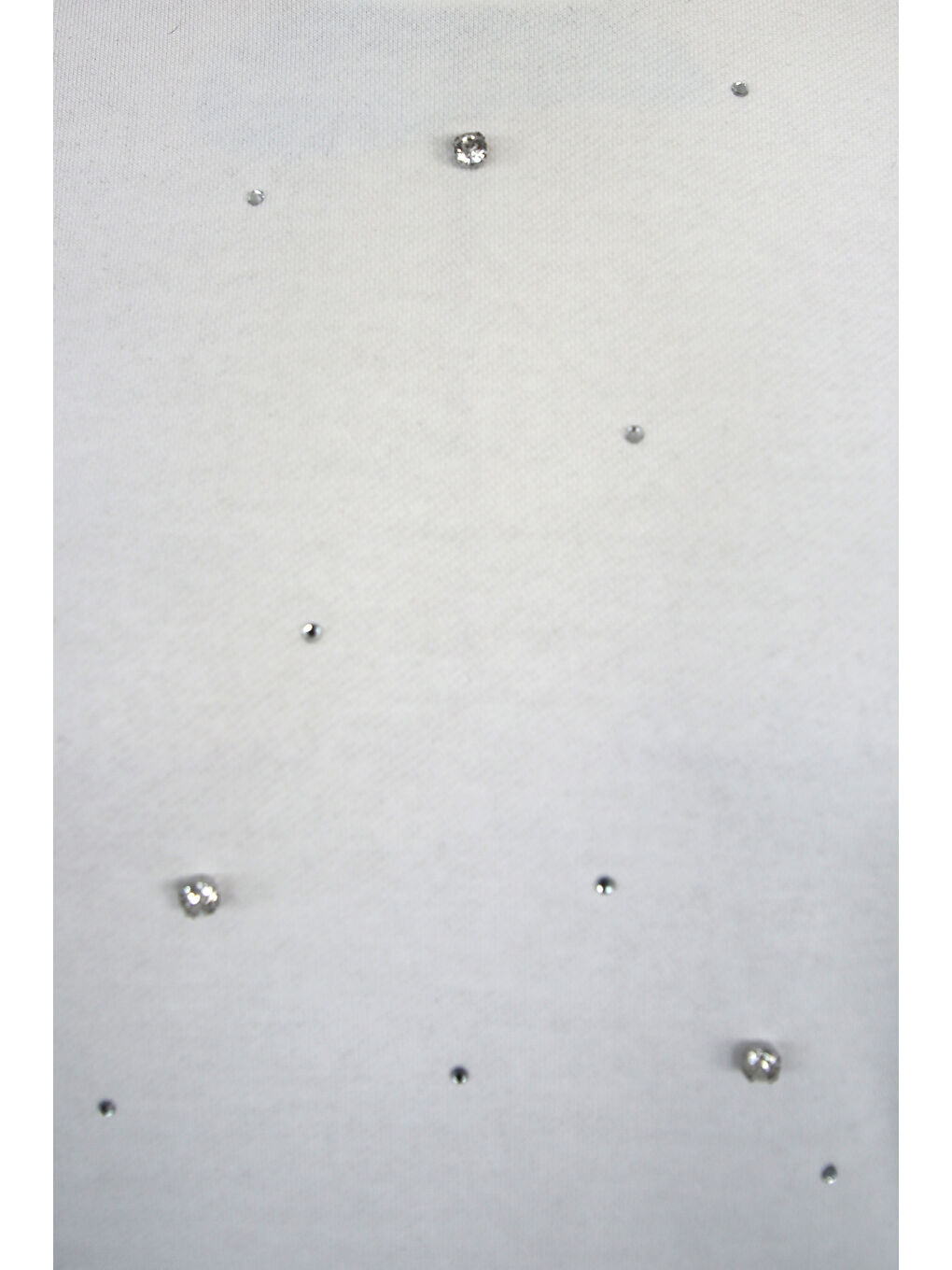 Ekru Taşlı Pamuklu Regular Fit Bisiklet Yaka Sweat 25K0099K1-3