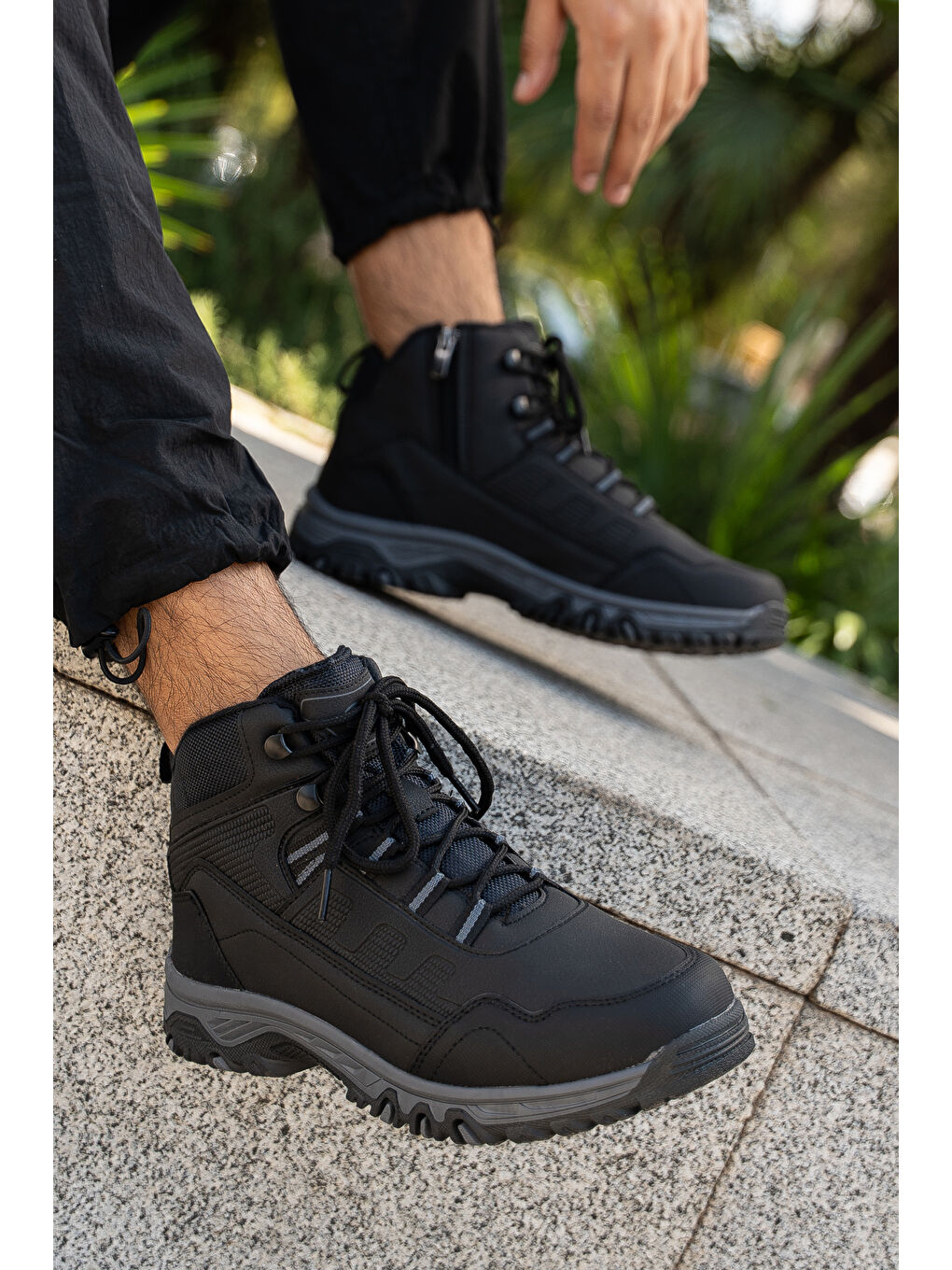 Siyah D0888 Su Geçirmez Unisex Outdoor Trekking Bot