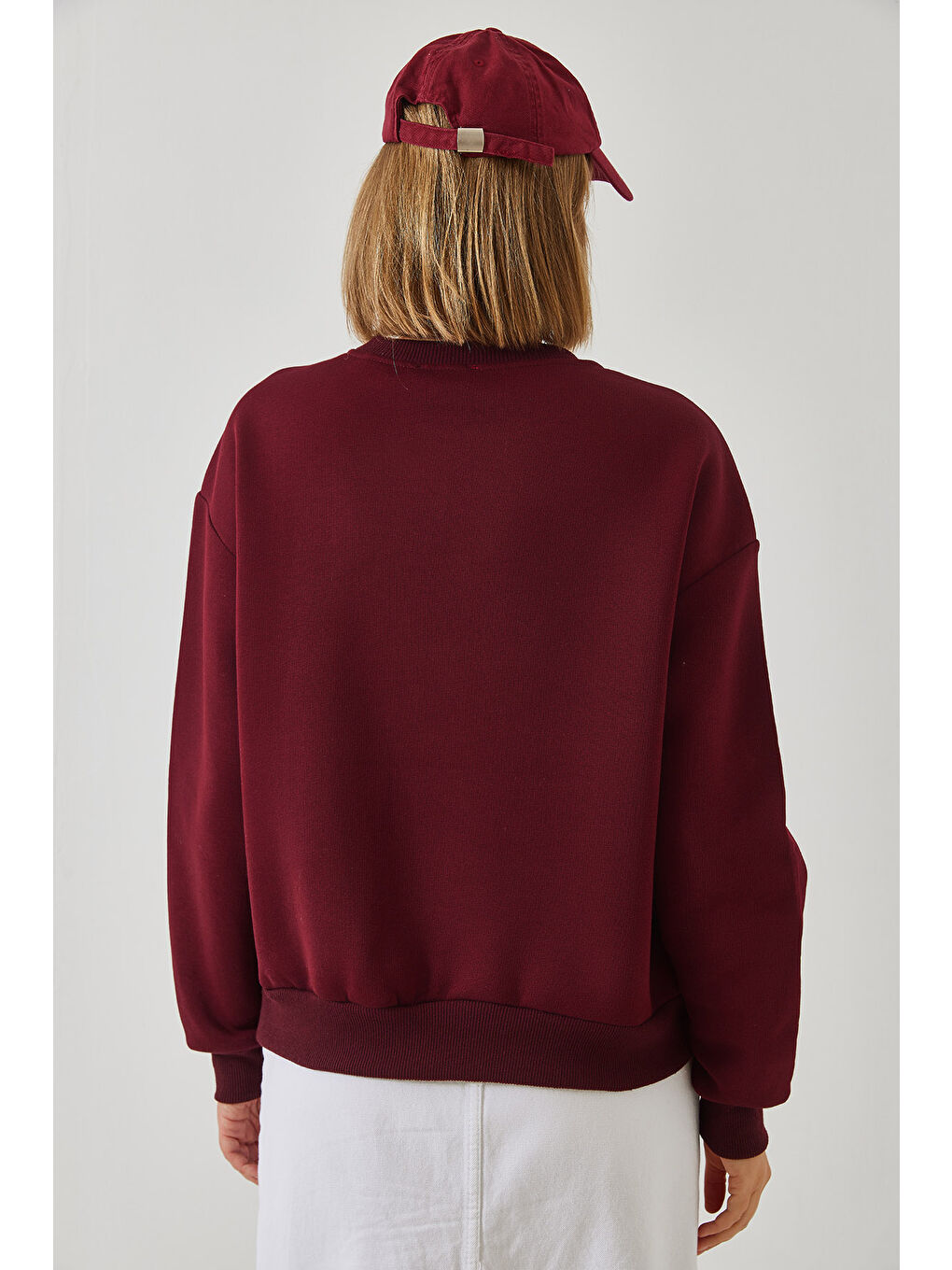 SHADE Bordo Kadın Kalp Nakışlı Sweatshirt - 3