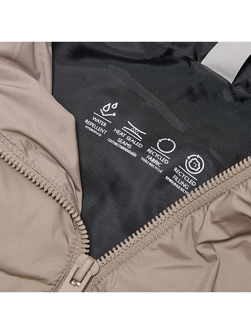 Union Seamless Life Puffer Erkek Bej Kapüşonlu Şişme Mont-4