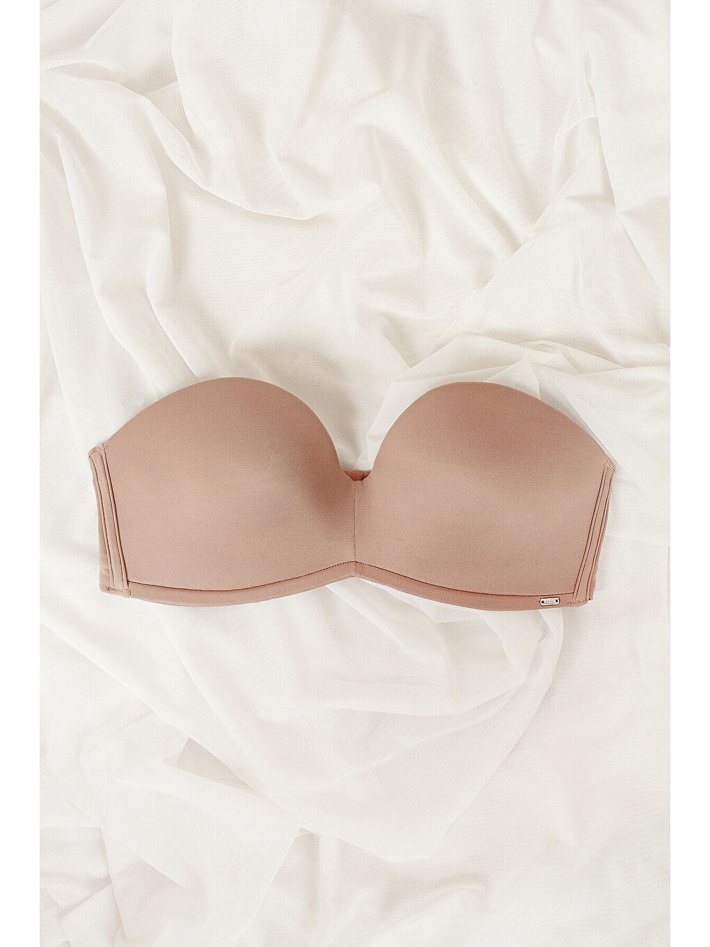 Bej Vizon Askısız Straplez Destekli Sütyen