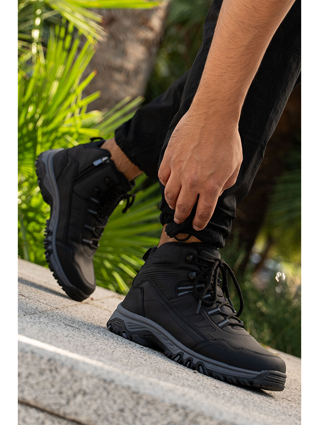 Siyah D0888 Su Geçirmez Unisex Outdoor Trekking Bot-2