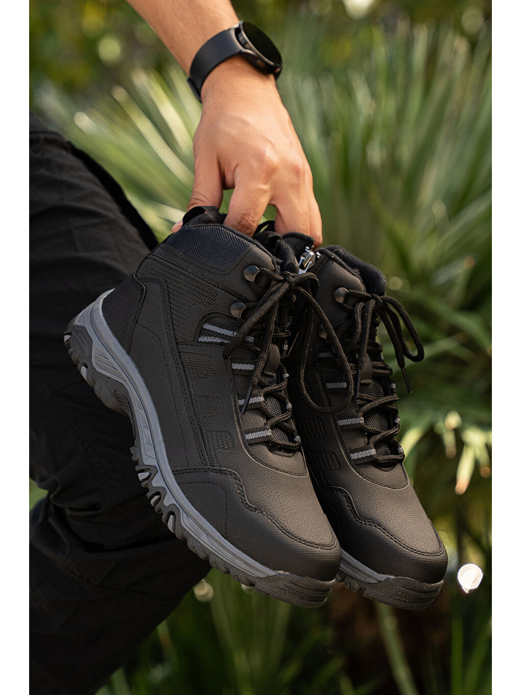 Siyah D0888 Su Geçirmez Unisex Outdoor Trekking Bot-3