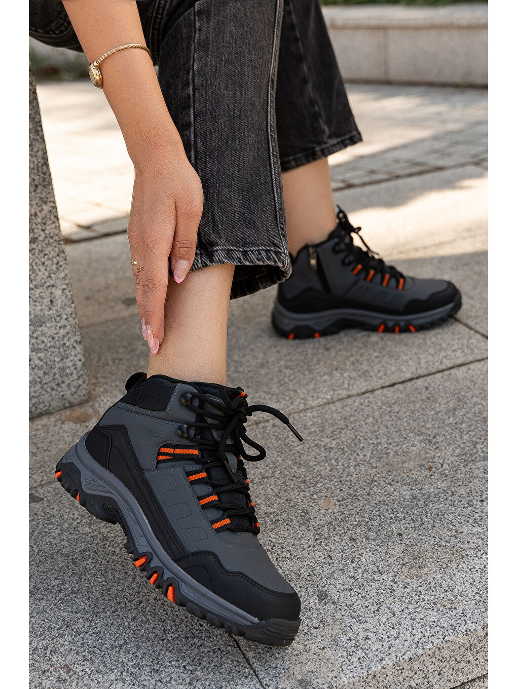 Gri D0888 Su Geçirmez Unisex Outdoor Trekking Bot-1