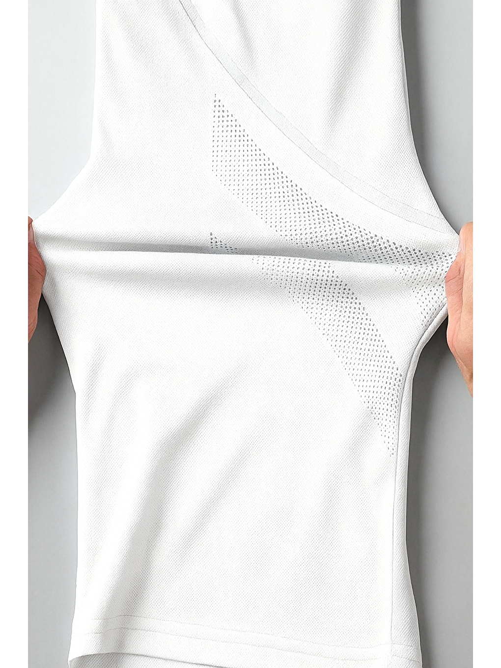 Beyaz Erkek Spor Tişört Antreman Gym Polyester Erkek Sporcu Tişört-4