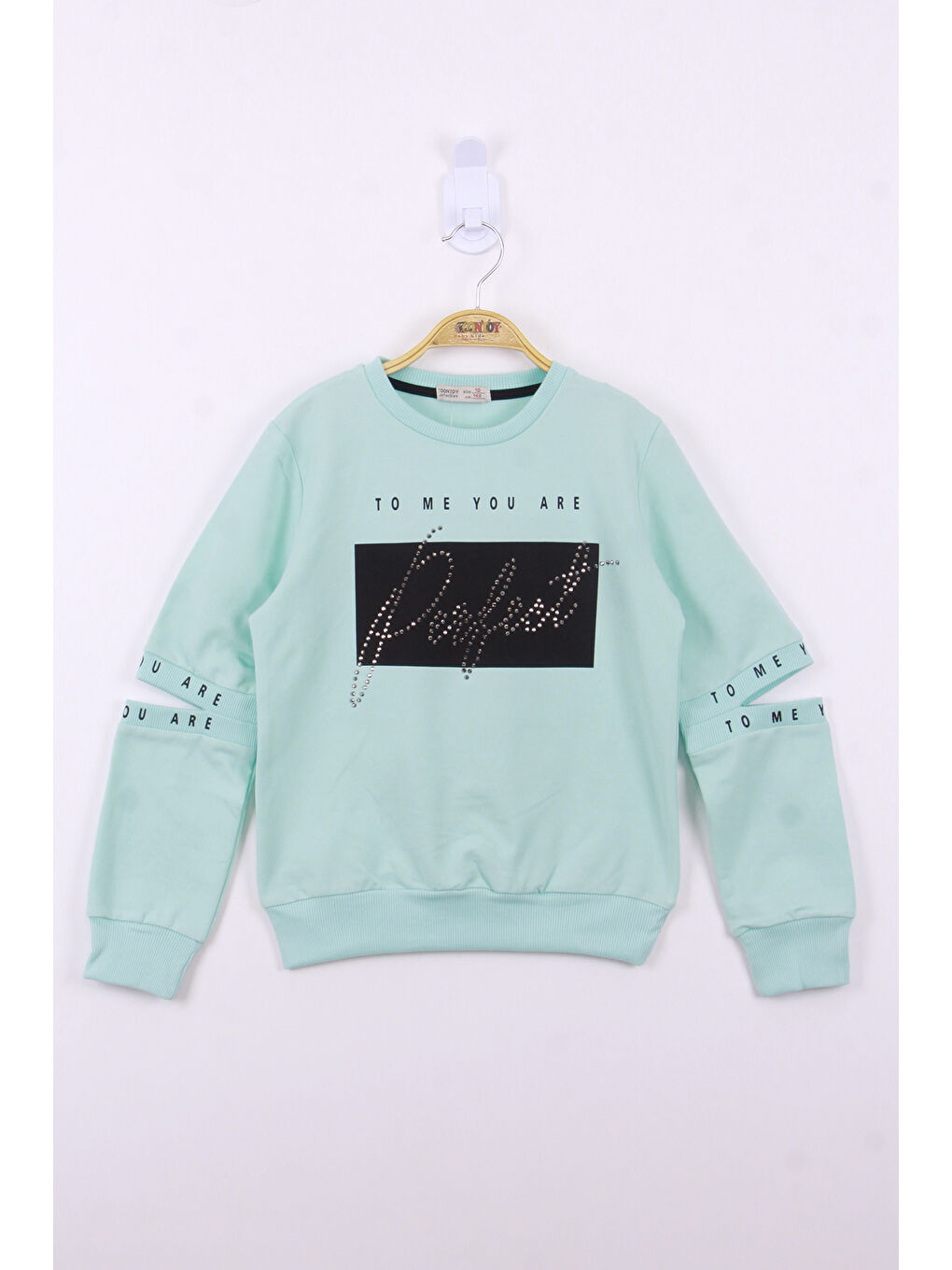 Toontoykids Yeşil Kız Çocuk Perfect Taş İşlemeli Sweatshirt