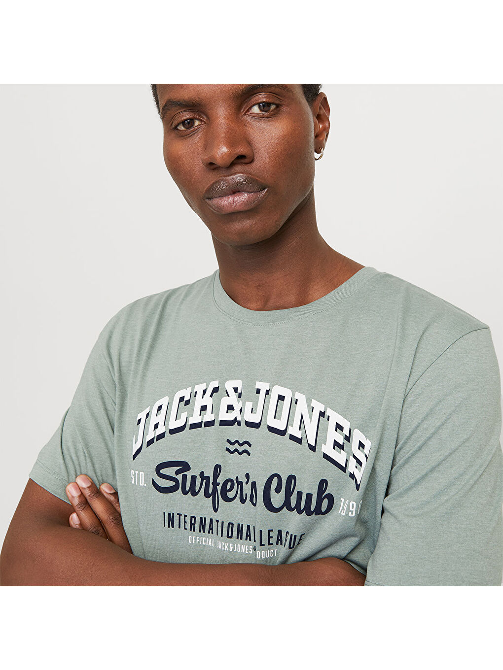 Logo O Neck 2 Col Erkek Yeşil Yuvarlak Yaka Spor Tişört-3