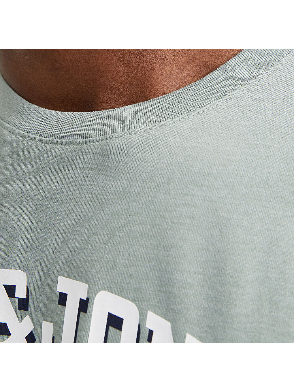 Logo O Neck 2 Col Erkek Yeşil Yuvarlak Yaka Spor Tişört-4