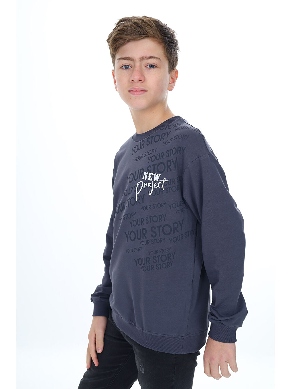 Toontoykids Gri Erkek Çocuk Baskılı Sweatshirt - 2