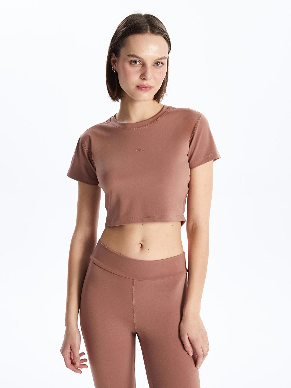 Bej Vizon Crop Tshirt-1