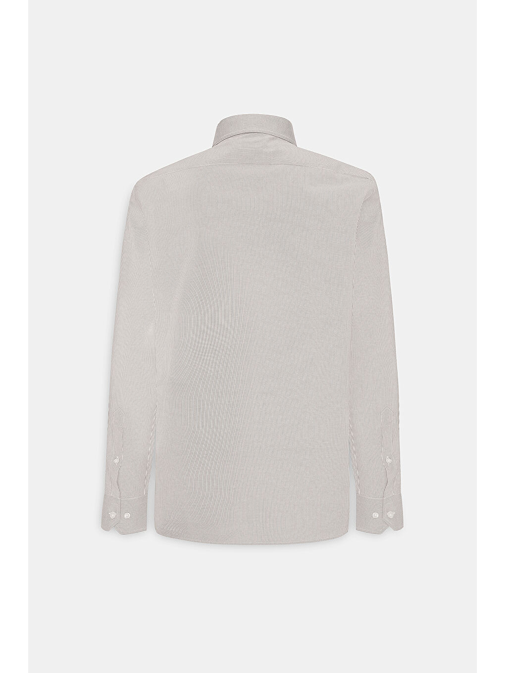 Bej Erkek Beyaz-Vizon Slim Fit Dar Kesim Klasik Yaka Pamuklu Armürlü Gömlek-8