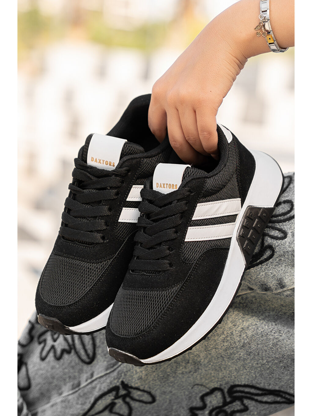 Siyah Günlük Ortopedik Kadın Sneaker Spor Ayakkabı-3