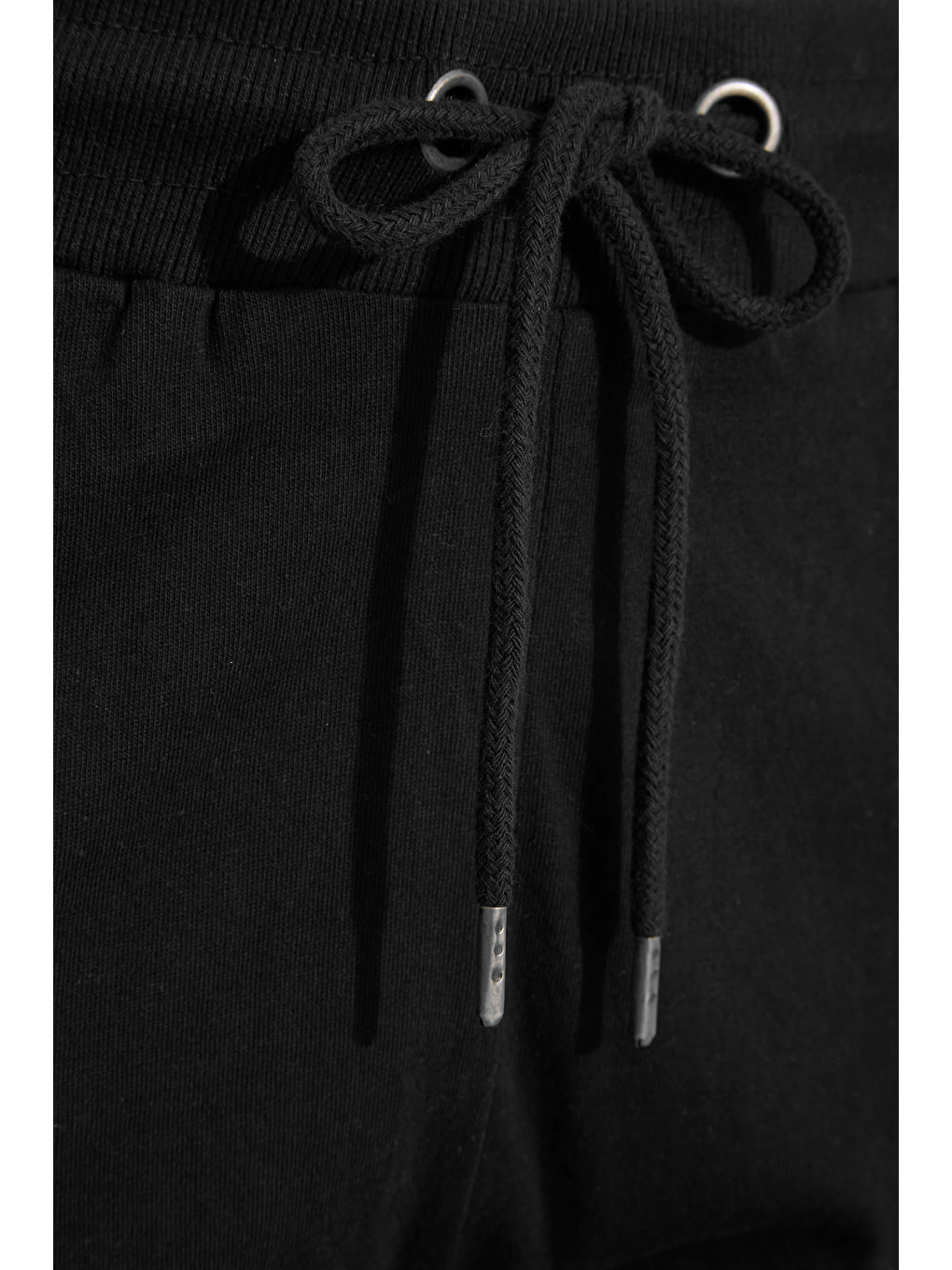 Siyah Büyük Beden Cepli Beli Büzgülü Bol Kesim Jogger Şort 124734-5