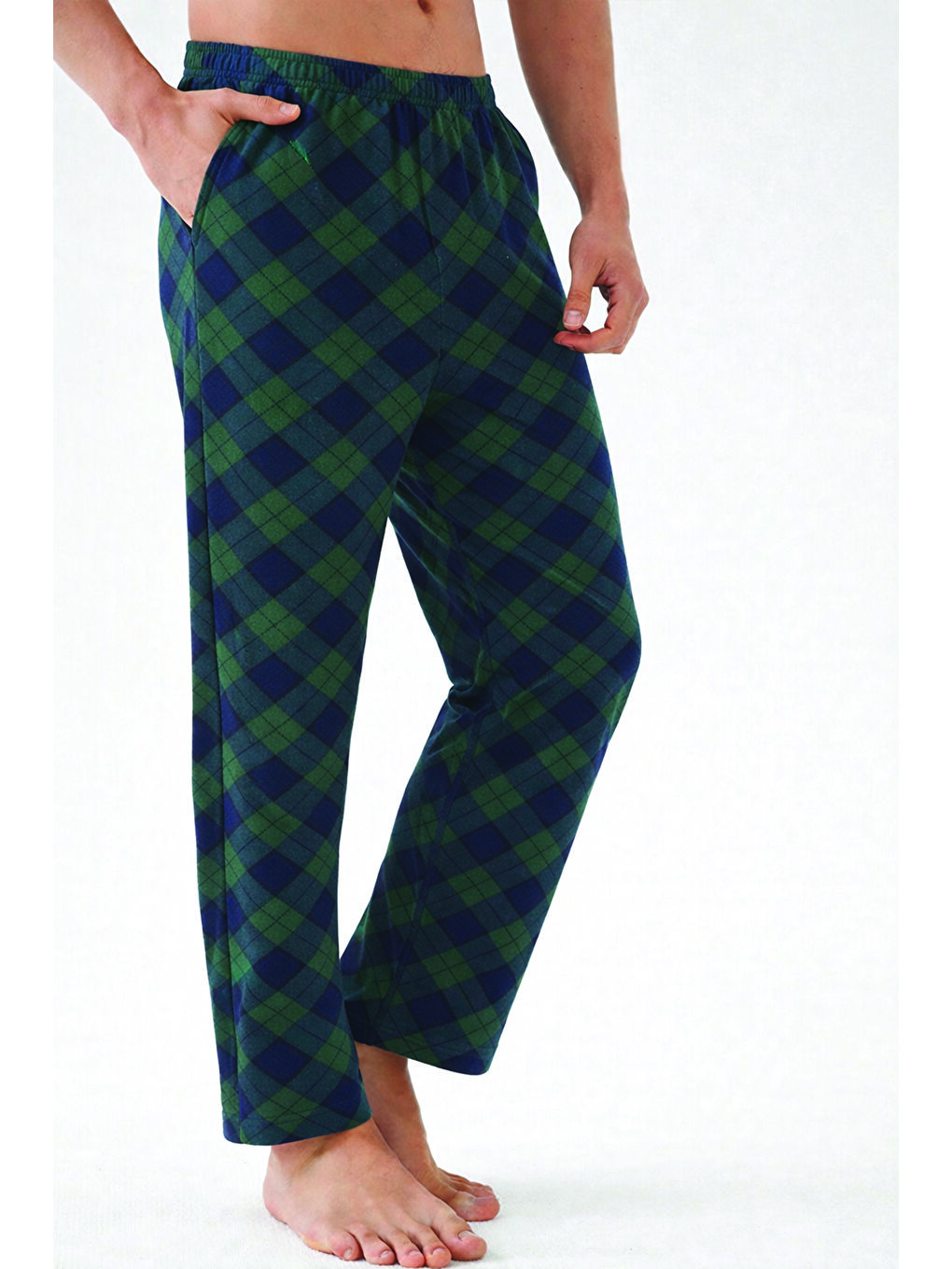 Lacivert Erkek Pamuklu 2'li Tek Alt Pijama-2